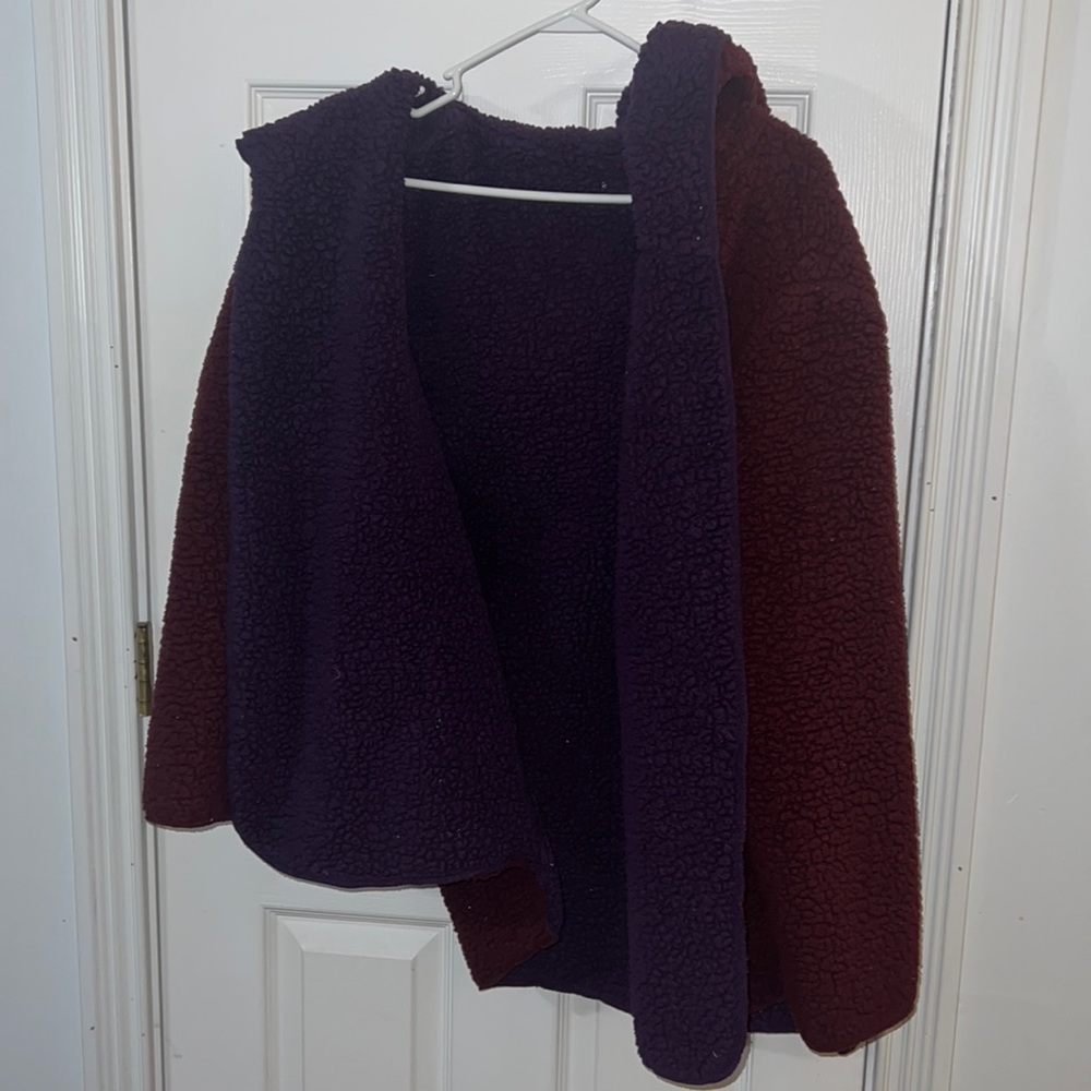 reversible winter jacket fuzzy